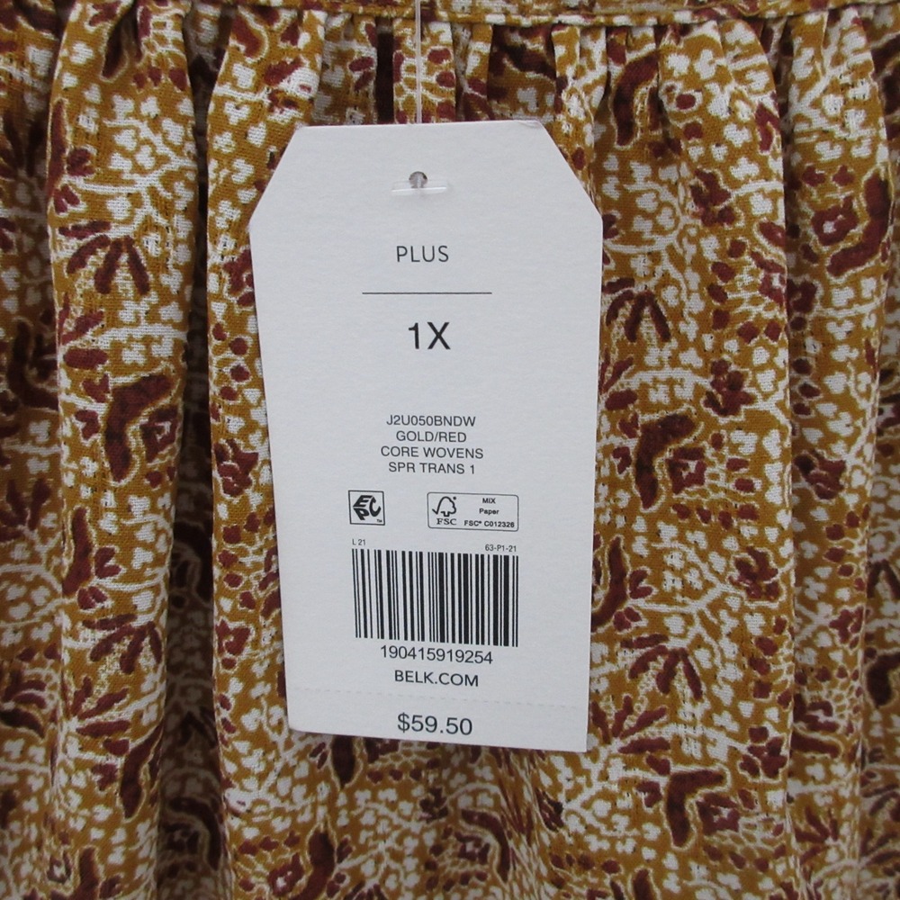 Wonderly Top Plus 1X Floral Top Balloon Sleeve Boho Prairie Cottage Autumn NWT - Picture 4 of 9